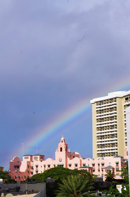 Hotelから見えた虹
